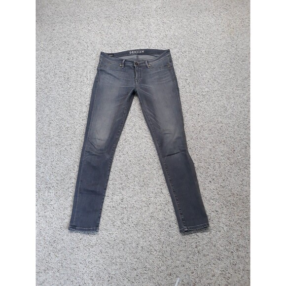 30 DENHAM Mid Rise Spray Super Tight Fit Skinny Gray - Picture 1 of 8